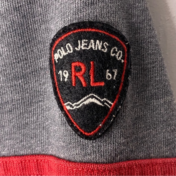 Vintage Ralph Lauren Polo Jeans Co Men’s Black & Gray Long Sleeve Pullover Shirt - Picture 3 of 6